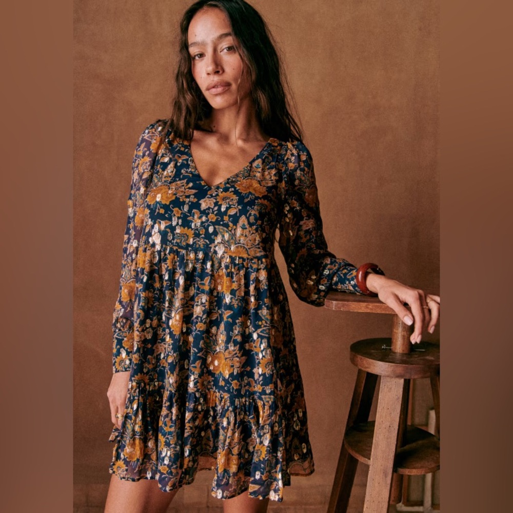 Nwt Sézane Doha ochre AURENA dress 34
